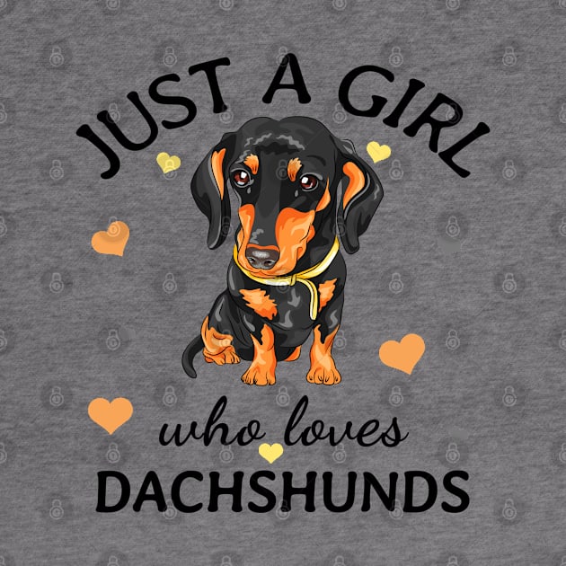 Just a Girl Who Loves dachshunds Gift by Terlis Designs